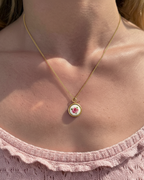 Rosette Porcelain Charm Necklace