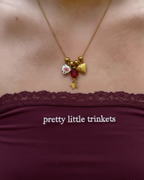 Ruby Heart Heirloom Charm Necklace