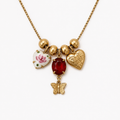 Ruby Heart Heirloom Charm Necklace