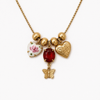 Ruby Heart Heirloom Charm Necklace