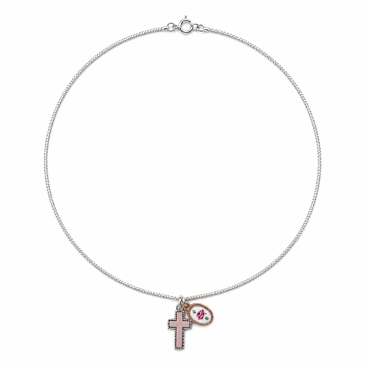 Croix Rosé Charm Necklace