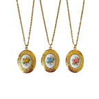 Floral Heirloom Locket Necklace