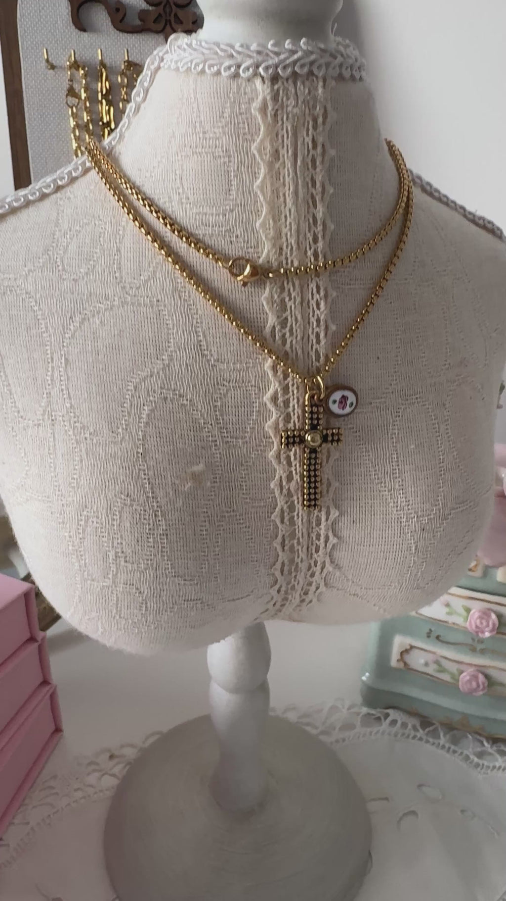 Sacred Rosé Cross Necklace