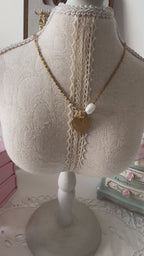Solea Vintage Heart & Pearl Necklace