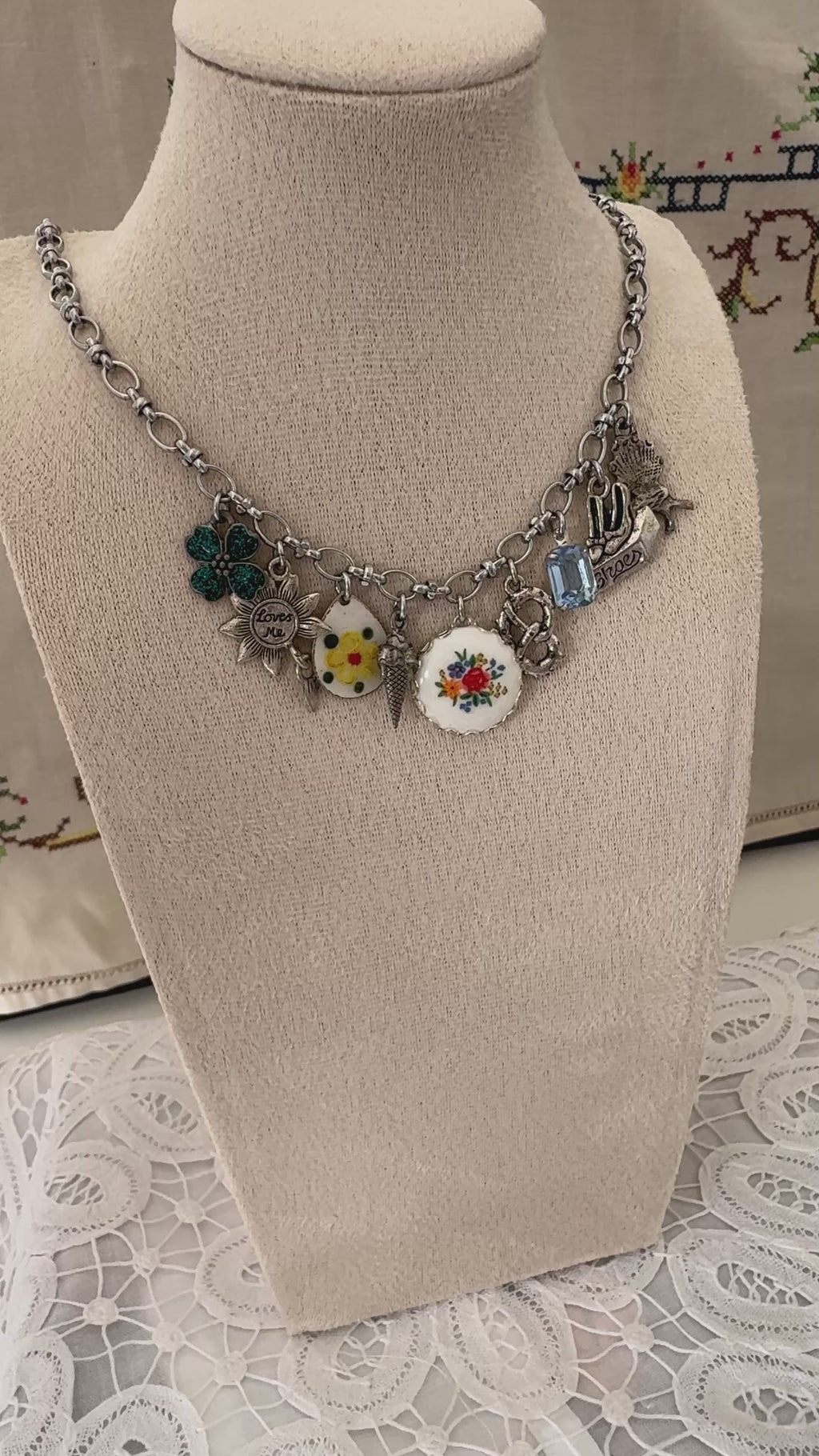 Forget-Me-Not Garden Charm Necklace