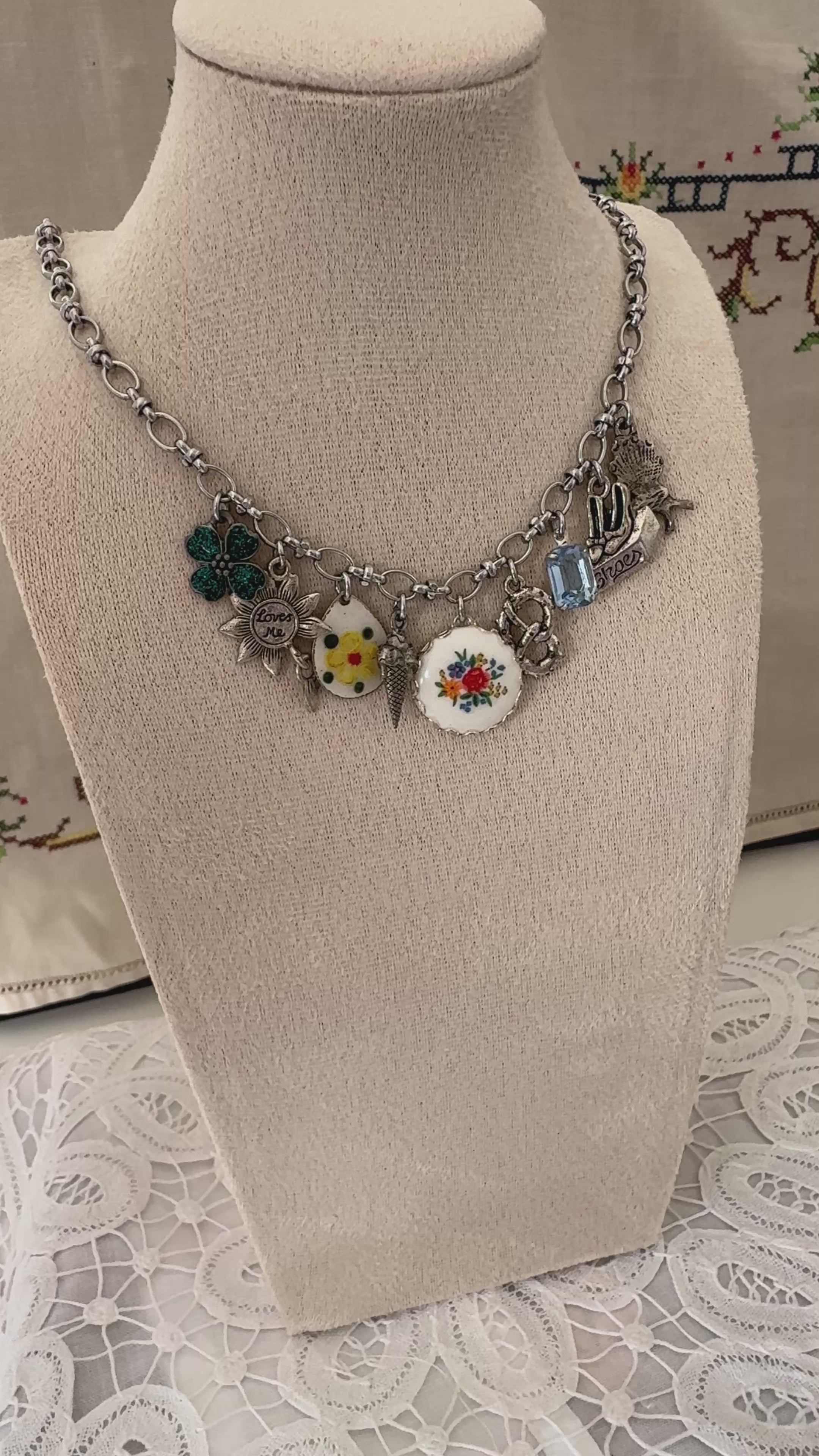 Forget-Me-Not Garden Charm Necklace