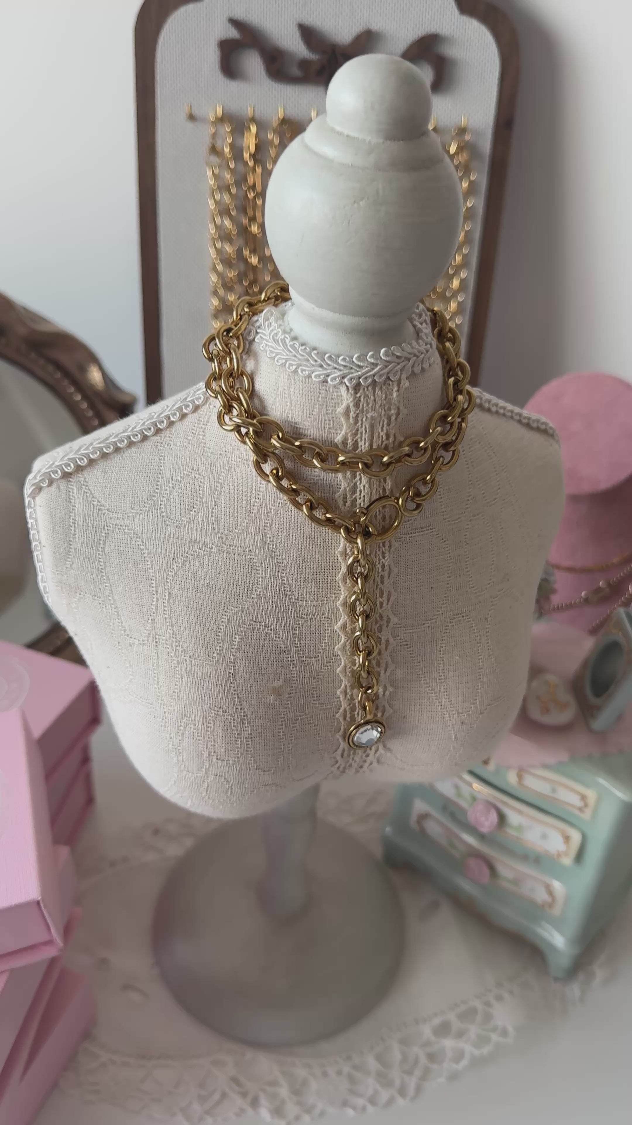 Golden Heirloom Drop Chain Necklace