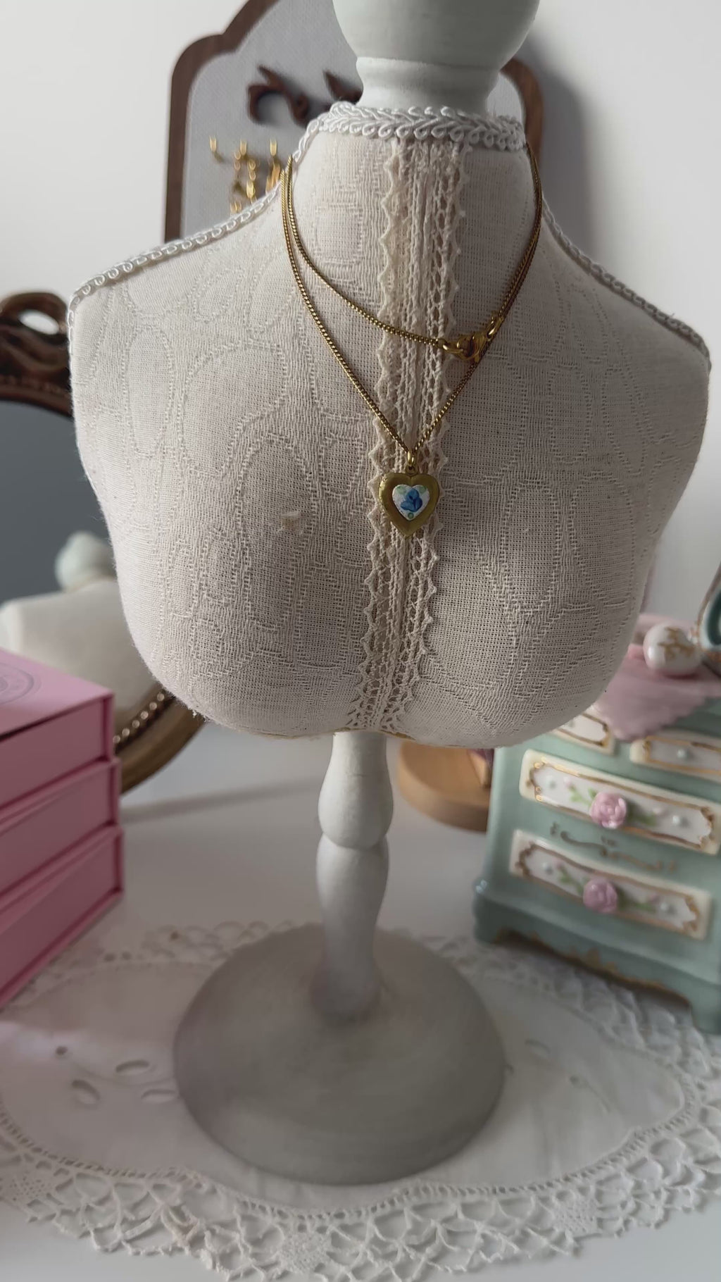 Bluebell Heart Locket Necklace