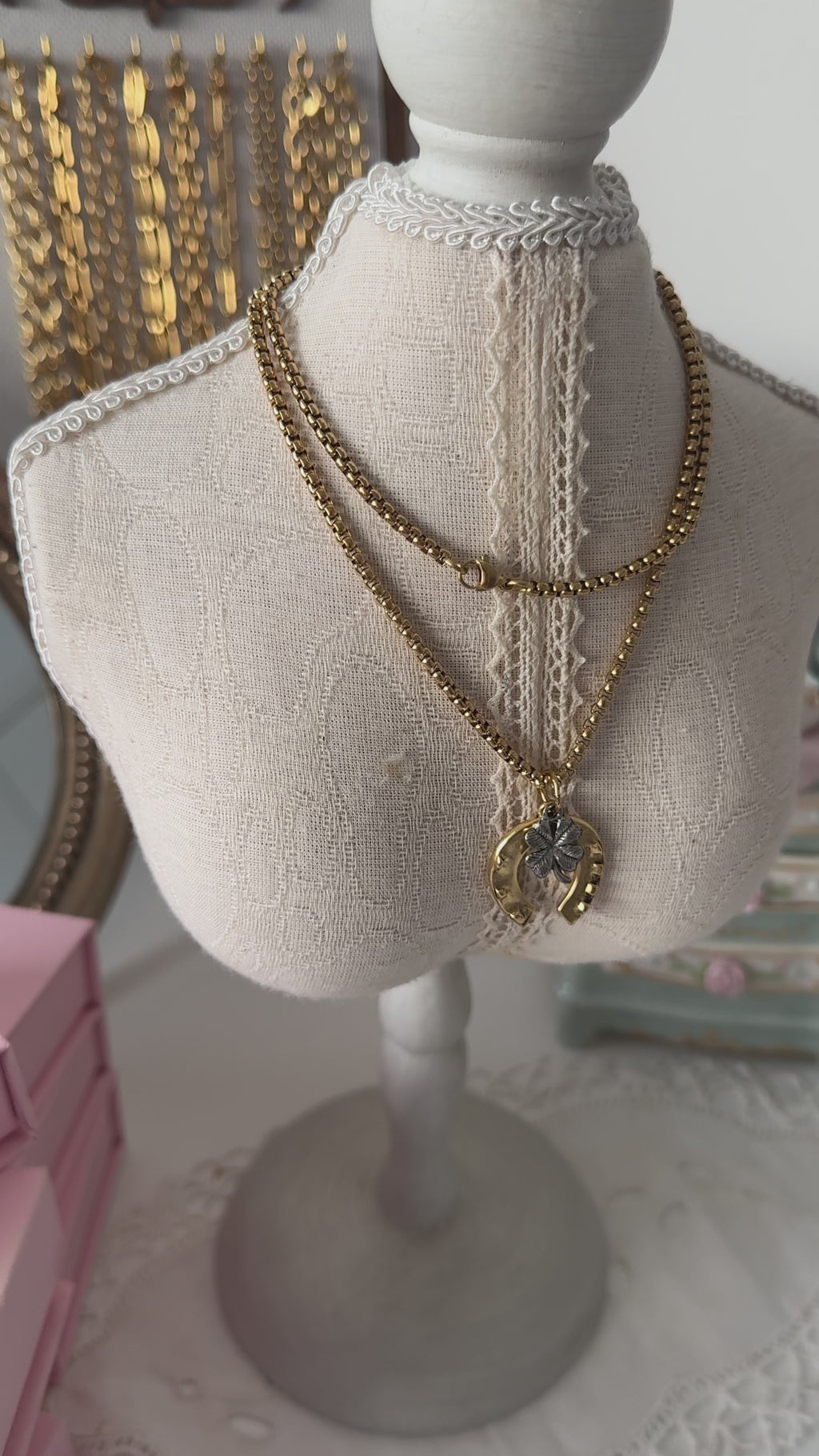 Lucky Clover Horseshoe Necklace