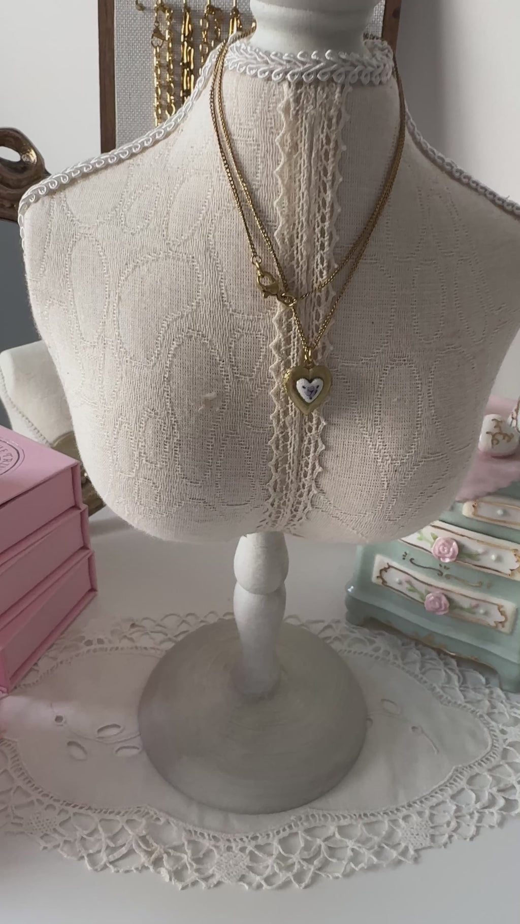 Lavender Bloom Heart Necklace
