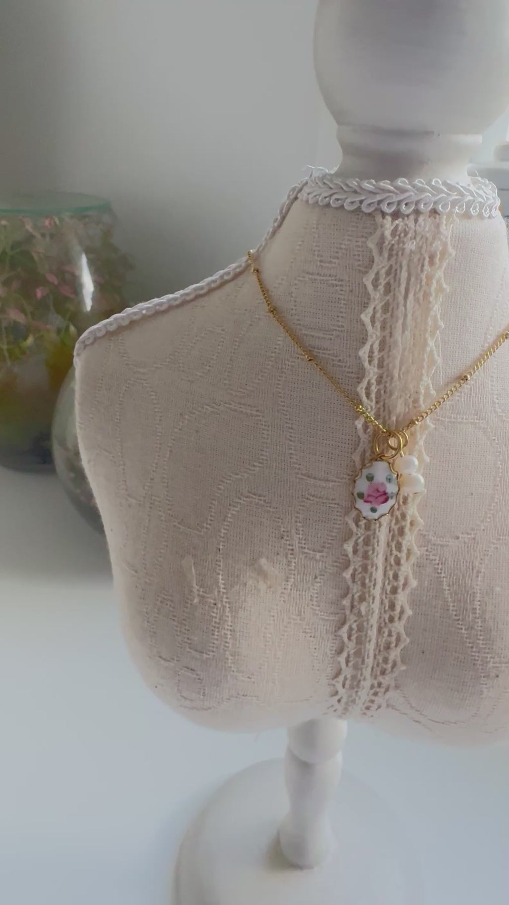 Petite Rose Enamel Necklace
