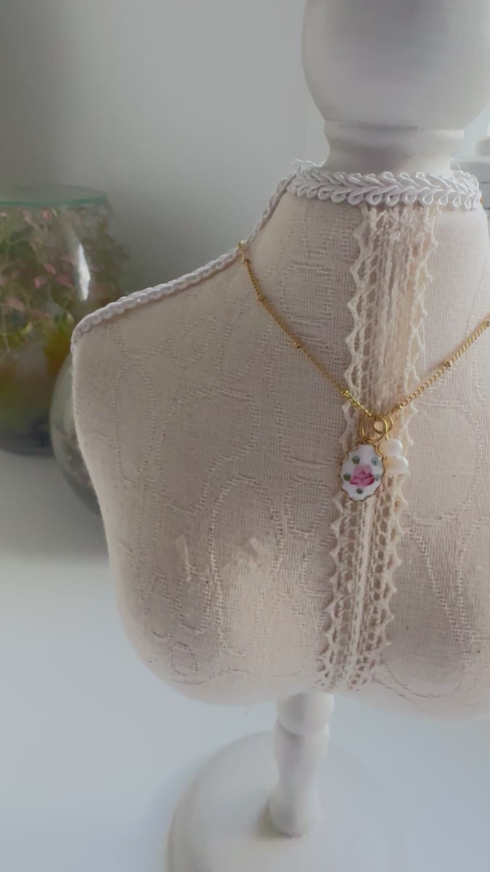 Petite Rose Enamel Necklace