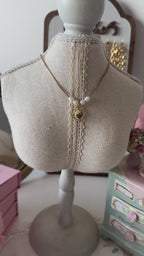 Rosette Cameo Pearl Necklace