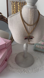 Blush Ember Dragonfly Necklace